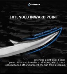 Ecooda Cyan Blue Speed Jigging Hooks Sawara