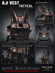 Fujin Tactical Vest Brown Camo Balıkçı Çantası