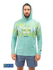 Fujin Pro Angler S26 T-Shirt Hooded Izohips Bold Mint