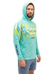 Fujin Pro Angler S26 T-Shirt Hooded Izohips Bold Mint