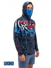 Fujin Pro Angler S26 T-Shirt Buff&Hooded Izohips Bold Red