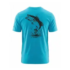 Shimano Mavi Levrek Baskılı T-Shirt